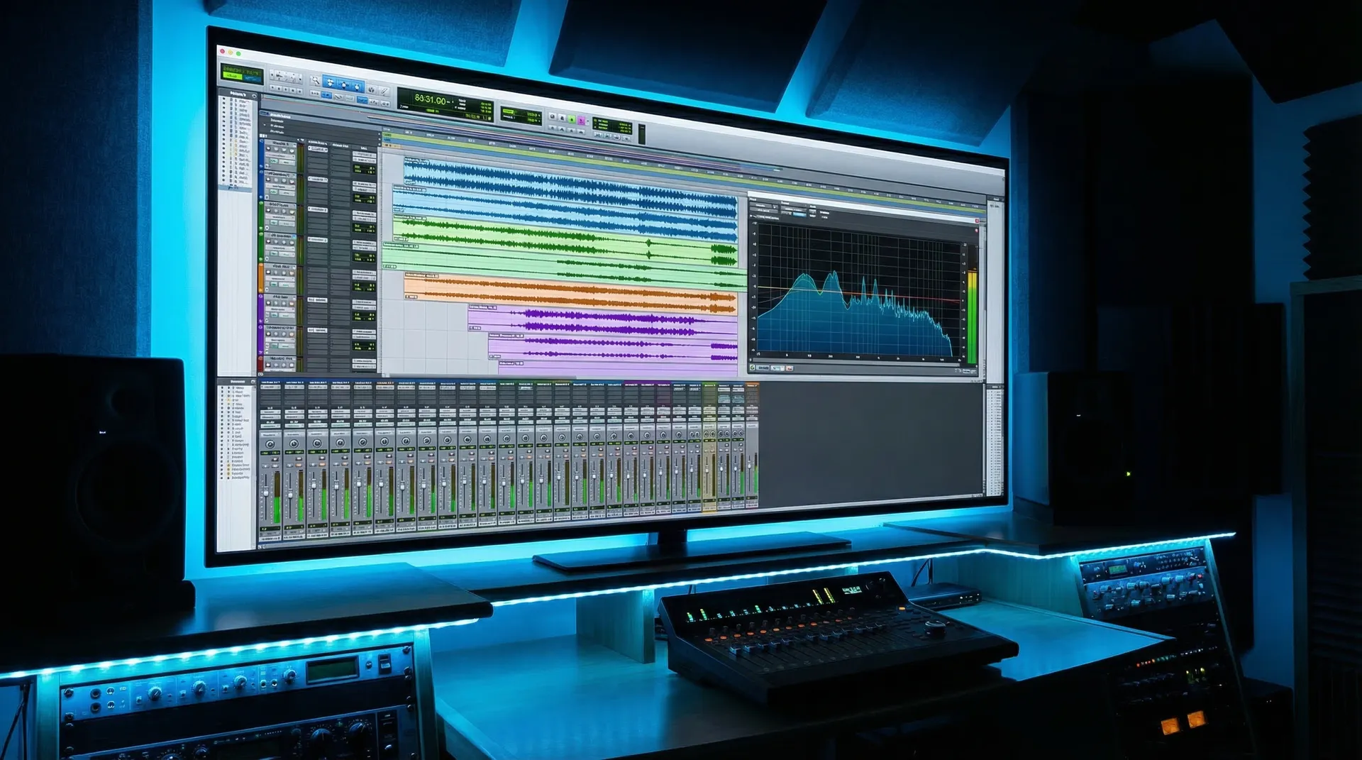 亚娱网站在线混音台 DAW 界面
